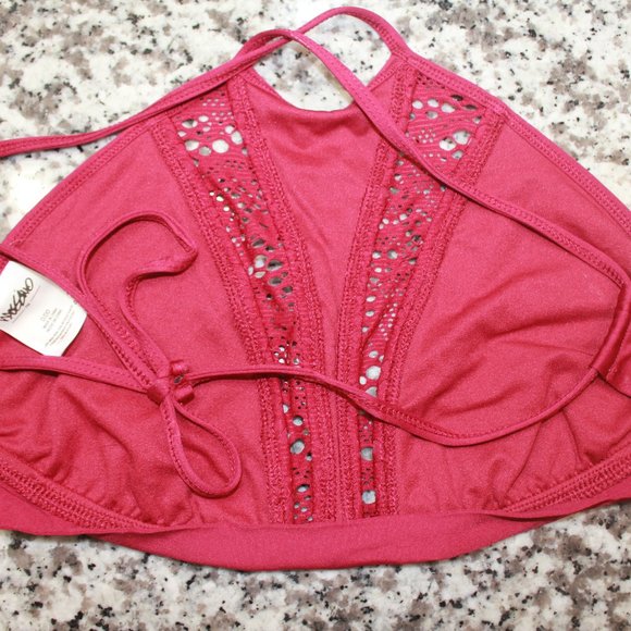 Maroon Halter Swim Top - Picture 2 of 4